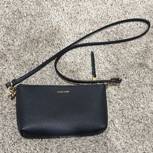 Calvin Klein Black Wristlet with Gold Accents